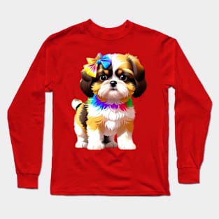 Shih tzu dog Tie Dye Long Sleeve T-Shirt